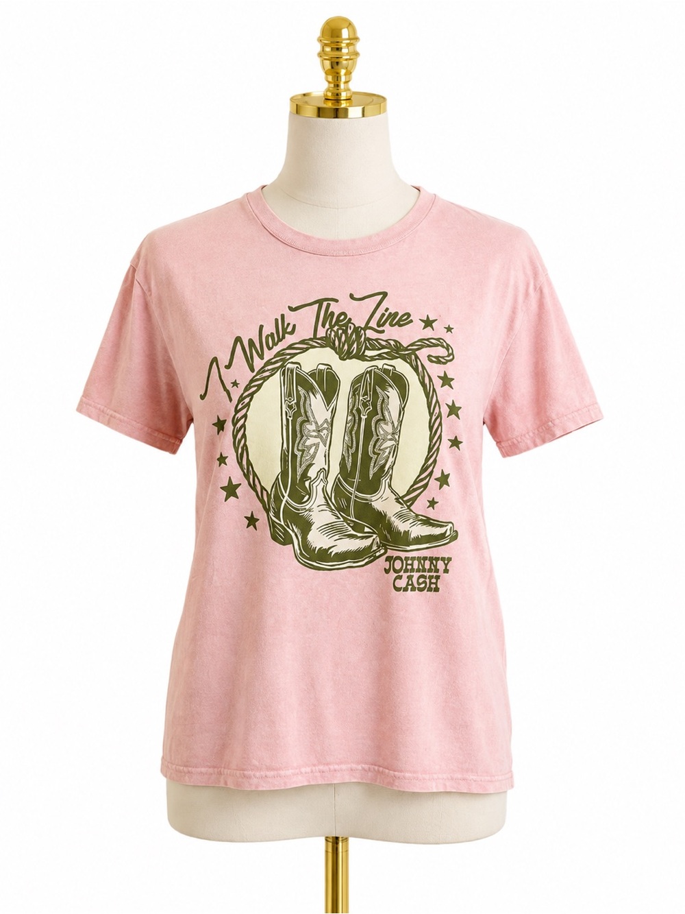 Women's Pink 'Walk The Line' Graphic Tee